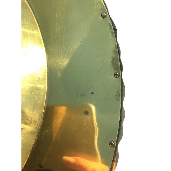 Giant brass serving platter 24"X18" birds tray oriental asian gold partridge MCM - Picture 14 of 16